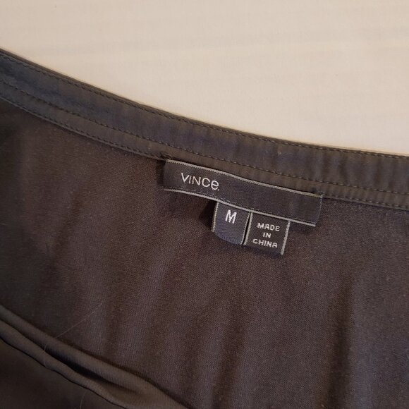 Vince Dusty Olive Long Sleeve Satin/Jersey Blouse Size Med - Picture 9 of 11